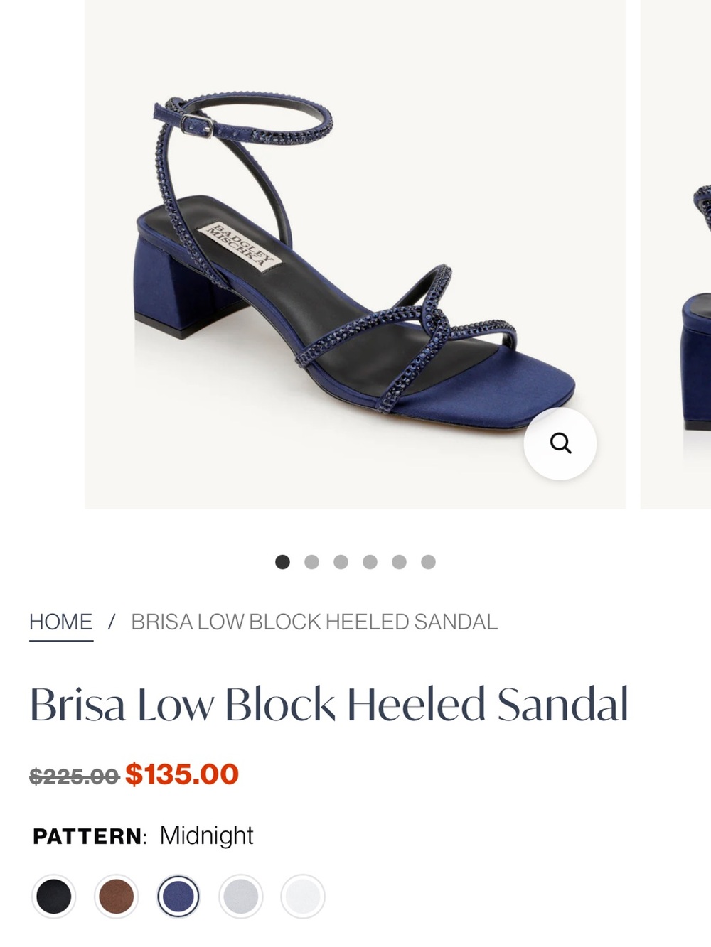 Badgley Mischka Brisa Block Heel Sandal in Midnight Blue